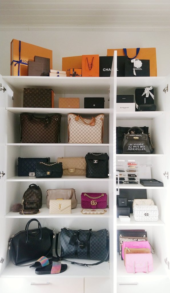 small luxury bag closet